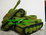 Вязаные тапочки танки
